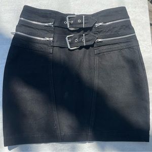 1980s parasuco punk motorcycle zipper denim skirt